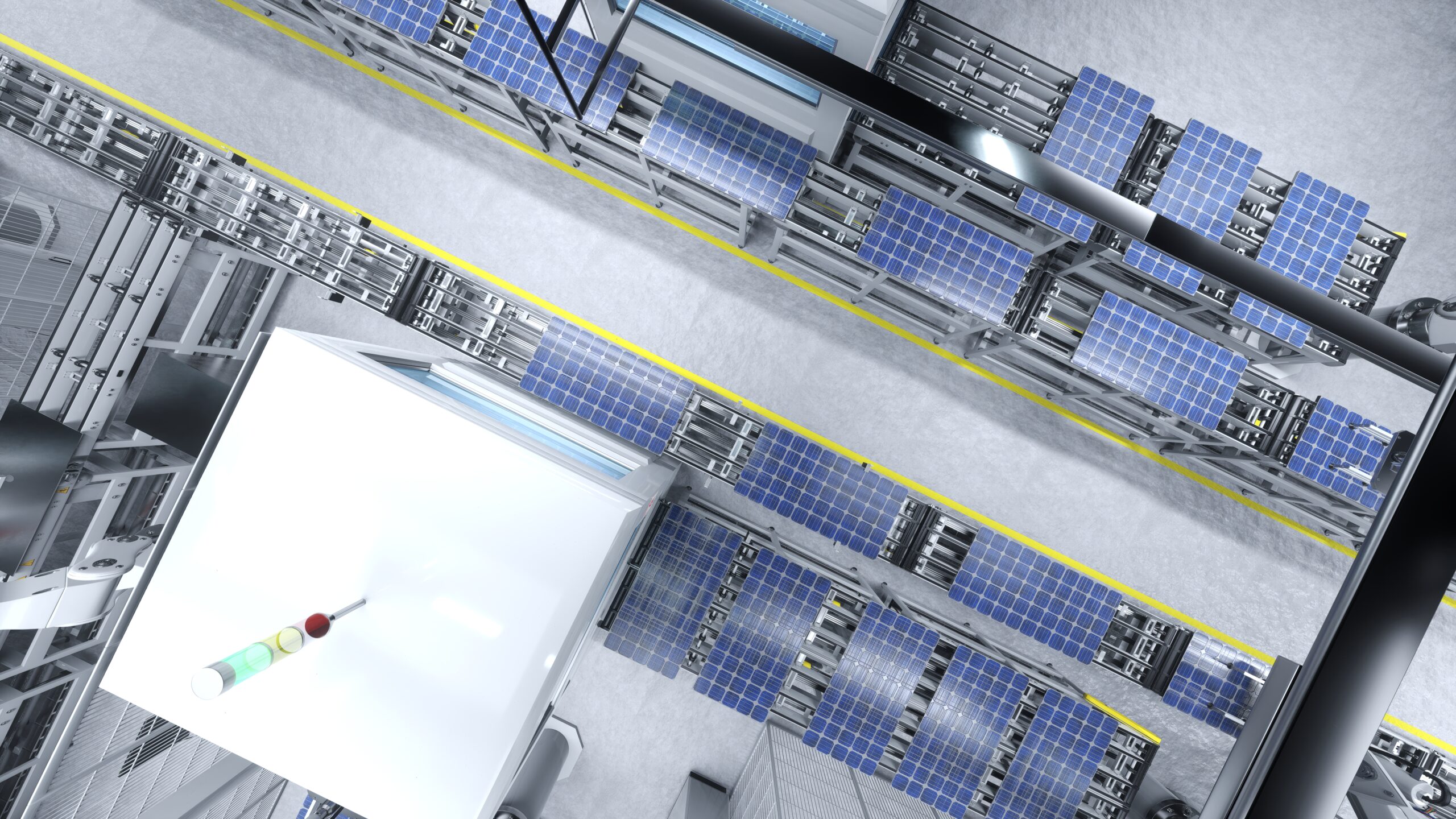 aerial shot photovoltaics eco friendly warehouse 3d illustration scaled